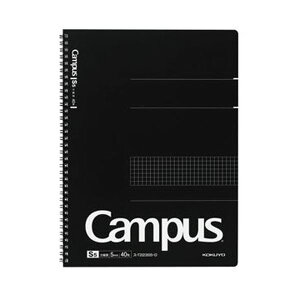 (まとめ)コクヨ キャンパス ツインリングノートA4 5mm方眼罫(カットオフ)40枚 ス-T223S5-D 1セット(5冊)【×5セット】