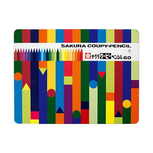 サクラクレパス クーピーペンシル60色(各色 1本)缶入 FY60 1缶