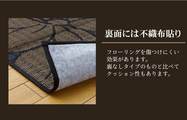楽天市場】袋織 い草 ラグマット/絨毯 【ブルー 約191×191cm 裏