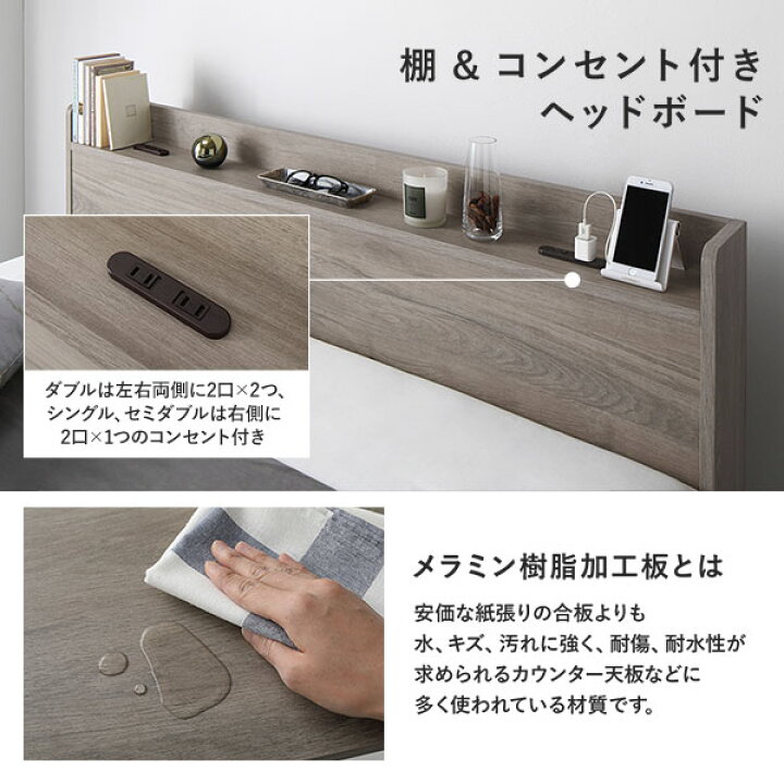楽天市場】【スーパーSALE限定価格】ベットダブル 収納付きベット 