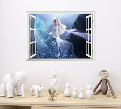 楽天市場 Disney Frozen ディズニー プリンセス アナと雪の女王 エルサ ウインド ウォールステッカー ウォール ステッカー ポスター シール 貼って はがせる 壁紙 壁シール 子供部屋 N Cyber Gate 楽天市場店