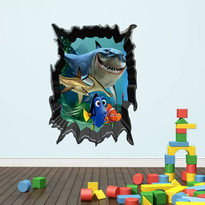楽天市場 ファインディング ニモ ドリー 3dタイプ Disney Finding Nemo Dory ディズニー ウォールステッカー 貼って 剥がせる 壁紙 壁シール 子供部屋 Cyber Gate 楽天市場店