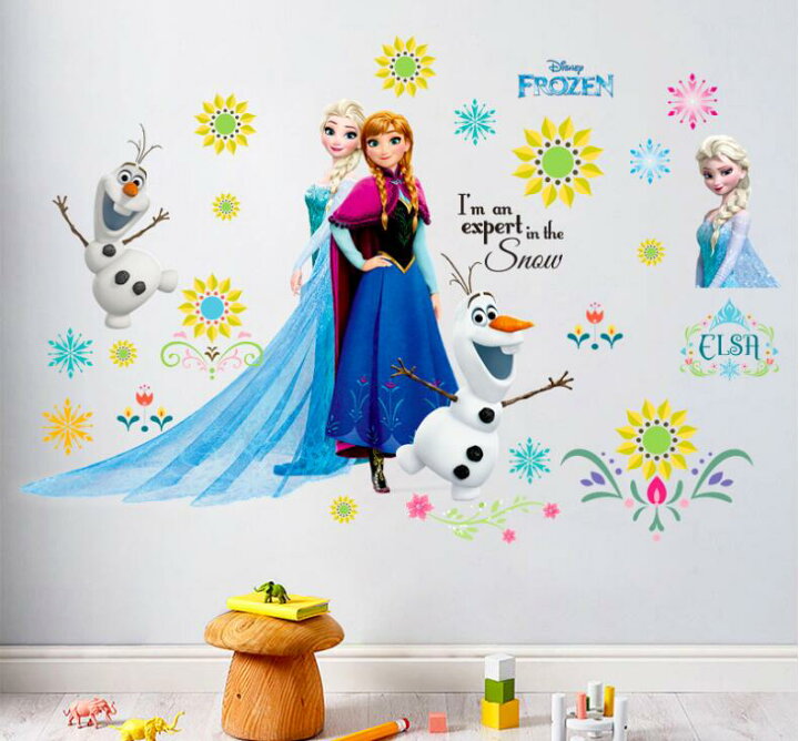 楽天市場 Disney Frozen ディズニー プリンセス アナと雪の女王 アナ エルサ ウォールステッカー ウォール ステッカー ポスター シール 北欧 激安 貼って はがせる 壁紙 壁シール 子供部屋 キャラクター C043 Cyber Gate 楽天市場店