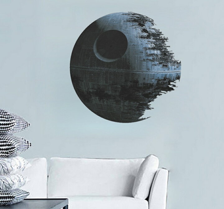 楽天市場 Star Wars Death Star スターウォーズ デス スター ウォールステッカー インテリアシール 貼って 剥がせる 壁紙 壁シール Cyber Gate 楽天市場店