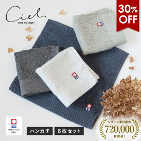 【30％OFFセール☆11日1:59まで】今治タオル ハンカチ 6枚セット シエル タオル 送料無料 (ポスト投函) 楽天1位獲得 ハンドタオル ミニハンカチ タオルハンカチ まとめ買い レディース メンズ 日本製 速乾 タオルセット 大人 子供 ハンカチタオル かわいい 保育園 新生活