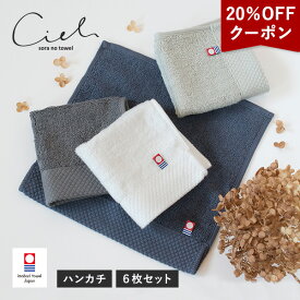 【20％OFFクーポン】今治タオル ハンカチ 6枚セット シエル タオル 送料無料 (ポスト投函) 楽天1位獲得 ハンドタオル ミニハンカチ タオルハンカチ まとめ買い レディース メンズ 日本製 速乾 タオルセット 大人 子供 ハンカチタオル かわいい 保育園 新生活