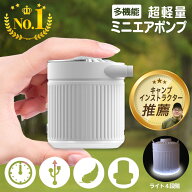 【楽天1位】【日本キャンプ協会インストラクター推薦】電動ライト付きエアーポンプ 電動 充電式 1300mAh …