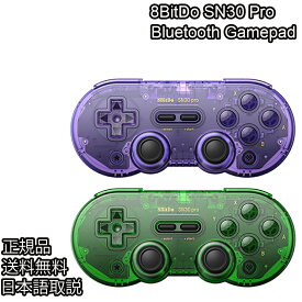 8Bitdo SN30 Pro 限定カラー クリアパーブル クリアグリーン ワイヤレス コントローラー ゲームパッド Switch Android Raspberry Pi iOS iPad macOS PC Windowsスイッチ ワイヤレス プロコン 小型軽量 スーファミ SFC風 日本語説明書 正規品 桃鉄 Cyberplugs