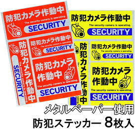 防犯 ステッカー 防犯カメラ シール 8枚セット 防犯装置作動中 ダミー 防水 シール 防犯グッズ A4 2色 シールセキュリティーステッカー ヤマトメール 便 送料無料 引っ越し 新生活 便利グッズ Cyberplugs