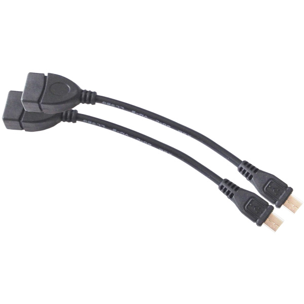 2個セット USB 2.0  USB 変換ケーブル 13cm<br>(MicroBオス-Aメス) USB アダプタ ２コセット Cyberplugs