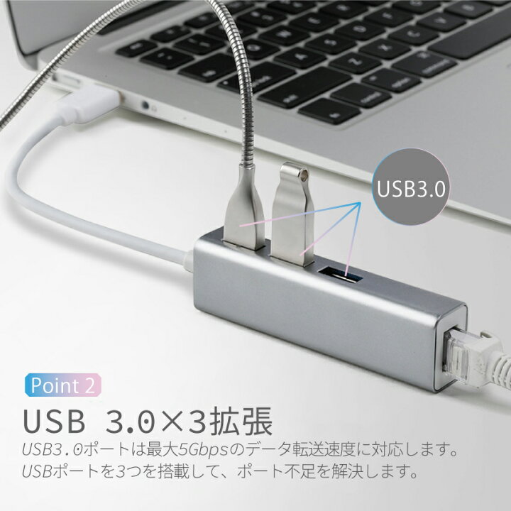 楽天市場 買い物マラソン限定クーポン配布中 送料無料usbハブ 3 0 Hub Usb3 0 タイプa タイプc Typea Typec 軽量 高速 Windows Macbook ギガビット イーサネット Lanケーブル おしゃれ コンパクト 高速 スリム Cyberplugs Cyberplugs