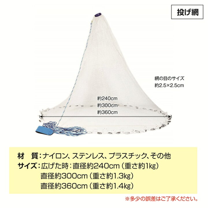 楽天市場】【送料無料】 投げ網 投網 仕掛け網 漁具 手投げ網 投網漁 