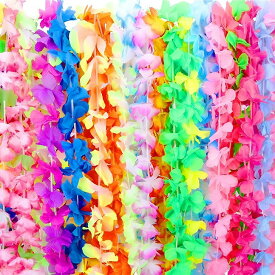 【送料無料】 ハワイアンレイ ハワイ 花輪 造花 首飾り 50本 フラダンス レイ フラワーレイ