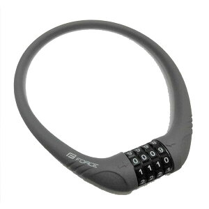 自転車 鍵 ワイヤー シリコンロック 60cm 4桁 ダイヤルタイプ グレー カギ FORCE フォース