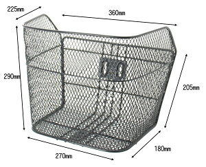 自転車 カゴ 大きい 前用 フロント メッシュ 前カゴ 大 ブラック 丸八工機