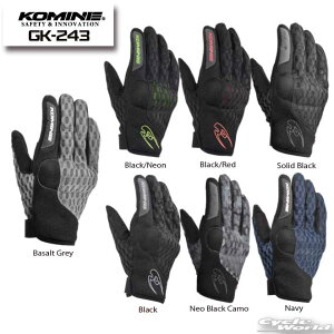 ☆【KOMINE】GK-243 プロテクトクーリングメッシュグローブ ツーリング 春夏用 コミネ【バイク用品】