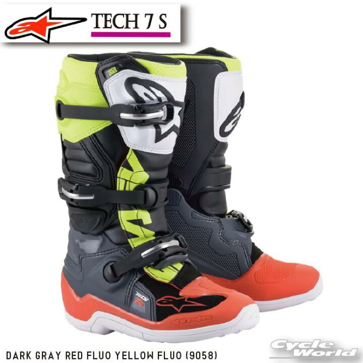 楽天市場】☆正規品【ALPINESTARS】TECH 7 S 《DARK GRAY RED FLUO 