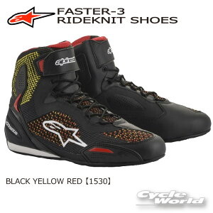 KiyALPINESTARSzFASTER-3 RIDEKNIT SHOES@2510319 subN CG[ bh_1530t @BLACK YELLOW REDI[hu[c@V[gu[cCfBOV[Y@ApCX^[Y c