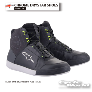 KiyALPINESTARSzCHROME DRYSTAR SHOESsBLACK DARK GRAY YELLOW FLUO (1015) tC^A񂹁@2543123NhCX^[V[Y@CfBO@h@I[hu[c@V[gu[c@c[