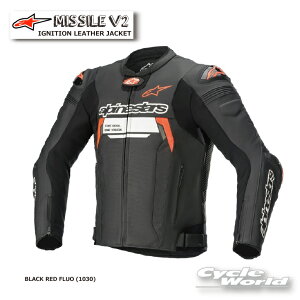KiyALPINESTARSzMISSILE V2 IGNITION LEATHER JACKETs3100222@BLACK RED FLUO (1030) tU[WPbg@ [VOWPbg@ApCX^[Y C^A 񂹁yoCNpiz