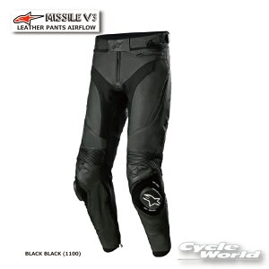 KiyALPINESTARSzMISSILE V3 LEATHER PANTS AIRFLOWs3121522@BLACK BLACK (1100) tU[pc@[VOpc@vpc@ApCX^[Y C^A 񂹁yoCNpiz