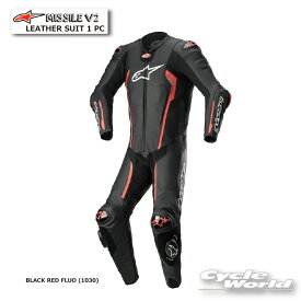 ☆正規品【ALPINESTARS】MISSILE V2 LEATHER SUIT 1 PC《3150122　BLACK RED FLUO (1030) 》　レザースーツ　レーシングスーツ　アルパインスターズ イタリア 取り寄せ【バイク用品】