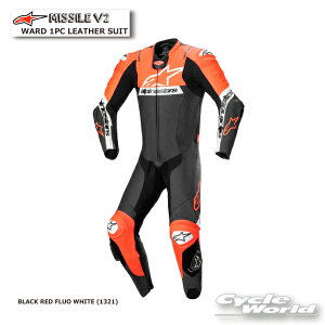 KiyALPINESTARSzMISSILE V2 WARD 1PC LEATHER SUITs3151824@BLACK RED FLUO WHITE (1321) t@U[X[c@[VOX[c@ApCX^[Y C^A 񂹁yoCNpiz