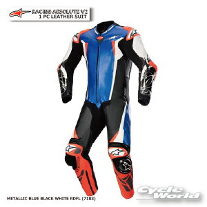 KiyALPINESTARSzRACING ABSOLUTE V2 1 PC LEATHER SUITs3156323@METALLIC BLUE BLACK WHITE RDFL (7183) t@U[X[c@[VOX[c@ApCX^[Y C^A 񂹁yoCNpiz