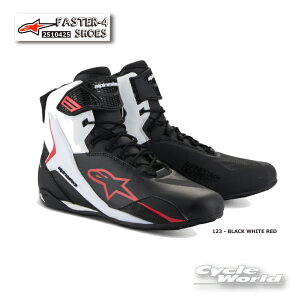 ☆【あす楽対応】正規品 FASTER-4 SHOES 《123 - BLACK WHITE RED》【ALPINESTARS】アルパインスターズ イタリア取り寄せ イタリア 直輸入 ファスター4 靴 ライディングシューズ  2510425【バイク用品】