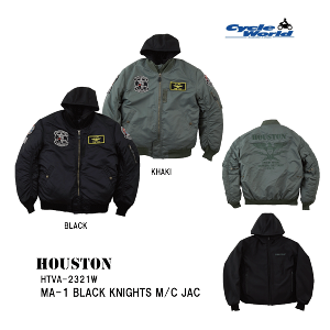 y݌ɏ!!!zyHOUSTONzHTVA-2321W MA-1 BLACK KNIGHTS M/C JACq[Xg ~poCNWPbg hy2024AWz yoCNpiz