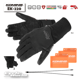 ☆ *【KOMINE】EK-220 ライディングヒートグローブセット　電熱　秋冬　ウインターグローブ　薄型7.4Vバッテリーセット付き　冬用　防寒　メンズ　レディース　大きいサイズ　コミネ【バイク用品】