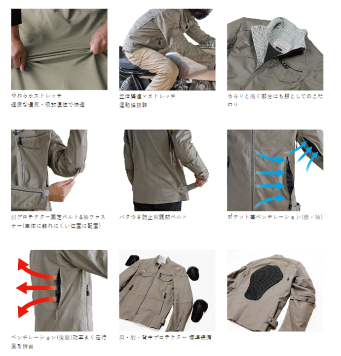 POWERAGE ライダースジャケット 背面プロテクター入りメンズLサイズ