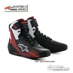 ���y�����y�Ή��z���K�i�@FASTER-4 SHOES �s1299 - BLACK WHITE DARK RED�t�yALPINESTARS�z�A���p�C���X�^�[�Y �C�^���A���� �C�^���A ���A�� �t�@�X�^�[4�@�C ���C�f�B���O�V���[�Y �@2510425�y�o�C�N�p