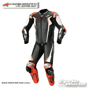 �����K�i�yALPINESTARS�zRACING ABSOLUTE V2 1 PC LEATHER SUIT�s3156323�@BLACK WHITE RED FLUO (1231)�t�@���U�[�X�[�c�@���[�V���O�X�[�c�@�A���p�C���X�^�[�Y �C�^���A ���񂹁y�o�C�N�p�i�z