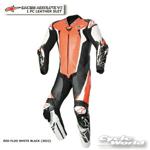 �����K�i�yALPINESTARS�zRACING ABSOLUTE V2 1 PC LEATHER SUIT�s3156323�@RED FLUO WHITE BLACK (3022) �t�@���U�[�X�[�c�@���[�V���O�X�[�c�@�A���p�C���X�^�[�Y �C�^���A ���񂹁y�o�C�N�p�i�z