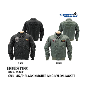 ���y���݌Ɍ���!!!�z�yHOUSTON�zHTVA-2546W CWU-45/P BLACK KNIGHTS M/C NYLON JACKET�q���[�X�g�� �H�~�o�C�N�W���P�b�g �o�C�N�E�F�A �y�o�C�N�p�i�z