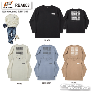 ���yHYOD�zRBA003�@TECHWOOL LONG SLEEVE�ERB�@�E�[���f�ށ@���{���@MADE IN JAPAN�@�����O�X���[�u�@�����@T�V���c�@�q���E�h�E�v���_�N�c�y�o�C�N�p�i�z