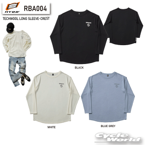 ���yHYOD�zRBA004�@TECHWOOL LONG SLEEVE�ECREST�@�E�[���f�ށ@���{���@MADE IN JAPAN�@�����O�X���[�u�@�����@T�V���c�@�q���E�h�E�v���_�N�c�y�o�C�N�p�i�z