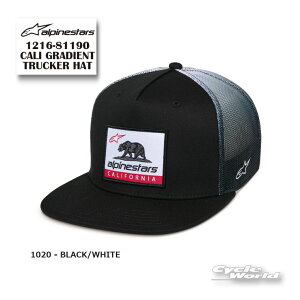 ���y�����y�Ή��z���K�i�yALPINESTARS�zCALI GRADIENT TRUCKER HAT�s1216-81190 BLACK/WHITE(1020) �t�@�L���b�v�@CAP�@�X�q�@�싅�X�@�A���p�C���X�^�[�Y �C�^���A ���񂹁y�o�C�N�p�i�z