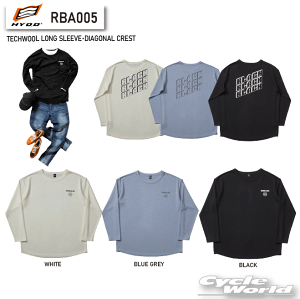 ���yHYOD�zRBA005�@TECHWOOL LONG SLEEVE�EDIAGONAL CREST�@�E�[���f�ށ@���{���@MADE IN JAPAN�@�����O�X���[�u�@�����@T�V���c�@�q���E�h�E�v���_�N�c�y�o�C�N�p�i�z