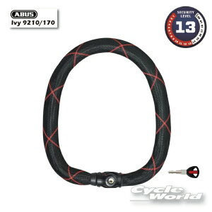 ���i���ۏؕt���yABUS�zSteel-O-Chain Ivy 9210/170�@170cm �X�`�[��O�`�F�[�����b�N�@����������x�@�h�C�c�� �� �J�M ����h�~ �A�u�X �A�o�X�@���c�����y�o�C�N�p�i�z