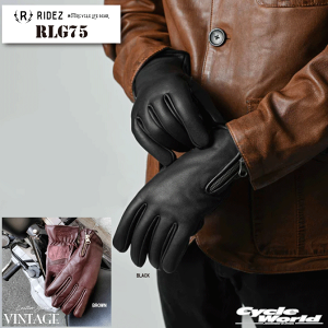 ���yRIDEZ�zRLG75 RIDEZ MOTO GLOVES VINTAGE �H�~ �h�� �o�C�N�p �O���[�u RUSSET BROWN ���U�[�O���[�u�@���N�� ���B���e�[�W �a�m �V���v�� �^�b�`�p�l�� �_� �ϋv�� ����@���C�Y�y�o�C�N�p�i�z