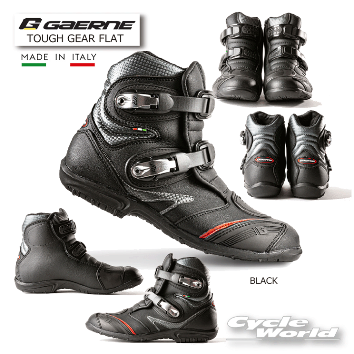 バイクシューズのタフギア フラット ブラック 楽天市場】☆【GAERNE】ガエルネ TOUGH GEAR FLAT 《ブラック
