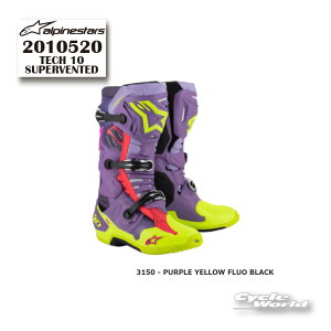 �����K�i�yALPINESTARS�zTECH 10 SUPERVENTED BOOTS �s2010520�tPURPLE YELLOW FLUO BLACK (3150)�@ �e�b�N10�@�X�[�p�[�x���g�@�u�[�c�@�A���p�C���X�^�[�Y�@���g�N���X �I�t���[�h�u�[�c�@�I�t���[�h�@�C�^���A
