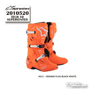 �����K�i�yALPINESTARS�zTECH 10 SUPERVENTED BOOTS �s2010520�tORANGE FLUO BLACK WHITE (4512)�@ �e�b�N10�@�X�[�p�[�x���g�@�u�[�c�@�A���p�C���X�^�[�Y�@���g�N���X �I�t���[�h�u�[�c�@�I�t���[�h�@�C�^���A