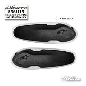 �����K�i�yALPINESTARS�z25SLI15 TOE SLIDER W/SCREWS AND HEXAGONAL KEY �s21 - WHITE BLACK�t �C�^���A���A�� �g�D�[�X���C�_�[ �I�v�V�����i�@�A���p�C���X�^�[�Y�@�y�o�C�N�p�i�z