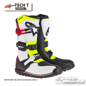 正規品【ALPINESTARS】TECH T《2004017》WHITE RED YELLOW FLUO BLACK (2351)　イタリア取り寄せテックティー　アルパインスターズ　 モトクロス　オフロード　トライアル　オフロード　ブーツ【バイク用品】