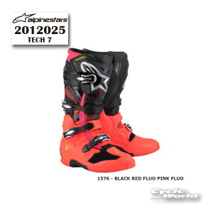���K�i�yALPINESTARS�zTECH 7 2012025 �s1576 - BLACK RED FLUO PINK FLUO�t�C�^���A���� �e�b�N7 �@�A���p�C���X�^�[�Y�@ ���g�N���X �I�t���[�h�u�[�c�@�I�t���[�h�@MX�@TECH7�y�o�C�N�p�i�z