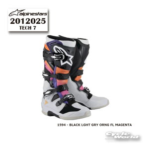 ���K�i�yALPINESTARS�zTECH 7 2012025 �s1594 - BLACK LGHT GRY ORNG FL MAGENTA�t�C�^���A���� �e�b�N7 �@�A���p�C���X�^�[�Y�@ ���g�N���X �I�t���[�h�u�[�c�@�I�t���[�h�@MX�@TECH7�y�o�C�N�p�i�z