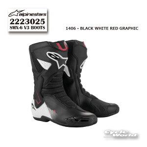 ���K�i�yALPINESTARS�zSMX-6 V3 BOOTS�s2223025�t BLACK WHITE RED GRAPHIC (1406) �C�^���A���񂹃u�[�c �T�[�L�b�g �X�g���[�g �A���p�C���X�^�[�Y �y�o�C�N�p�i�z